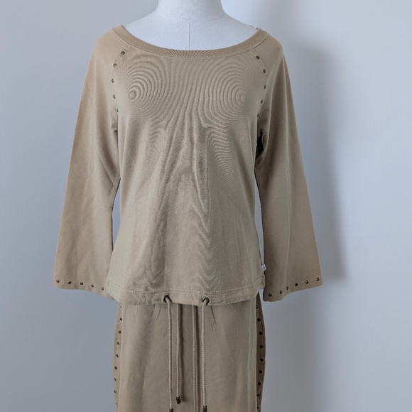 Liz Claiborne 2 Piece Skirt Set Jersey Stretchy Drawstring Scoop Neckline - Picture 7 of 12